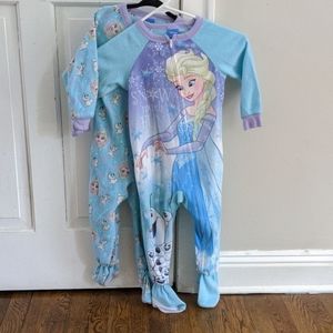 2 for 1 Toddler Frozen footie PJs